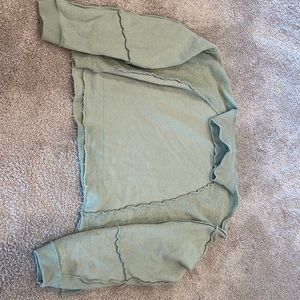 This is a patch with green sweater from American Eagle